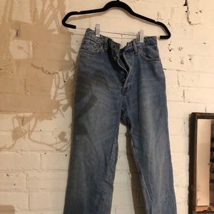Free People Raw Hem Button Fly Jeans
